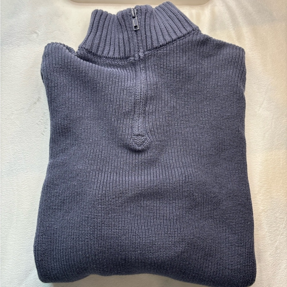brandy melville mid-zip dark blue sweater